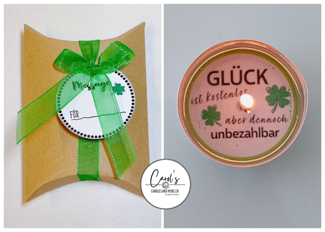 1er Teelicht - Glück ist kostenlos, aber dennoch unbezahlbar