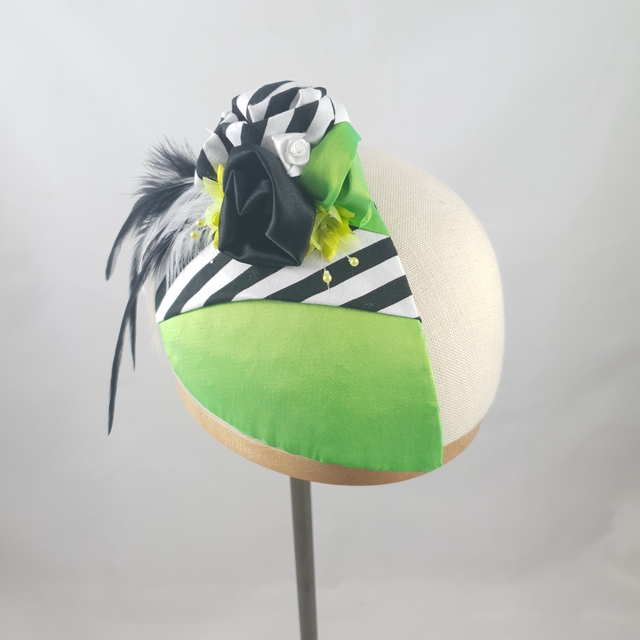 Fascinator goutte vert et ligné