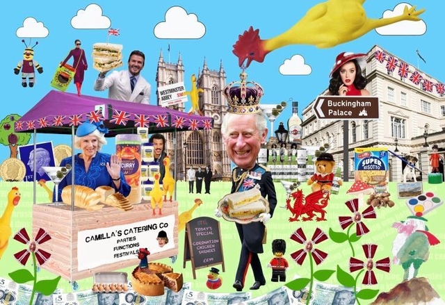 Coronation Chicken Sarnies. King Charles III Coronation Party. Pop Art Style Print From A Limited edition Of 10