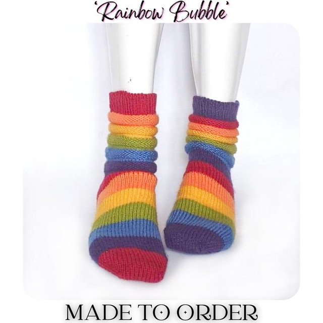 Fun Rainbow Ridge Top Socks -BUBBLES