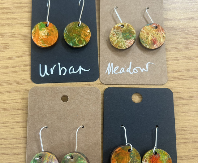 Gelli Print Earrings - Style 1