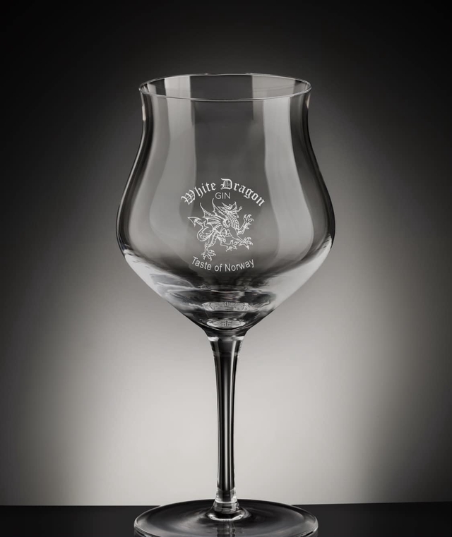White Dragon Gin crystal gin glass