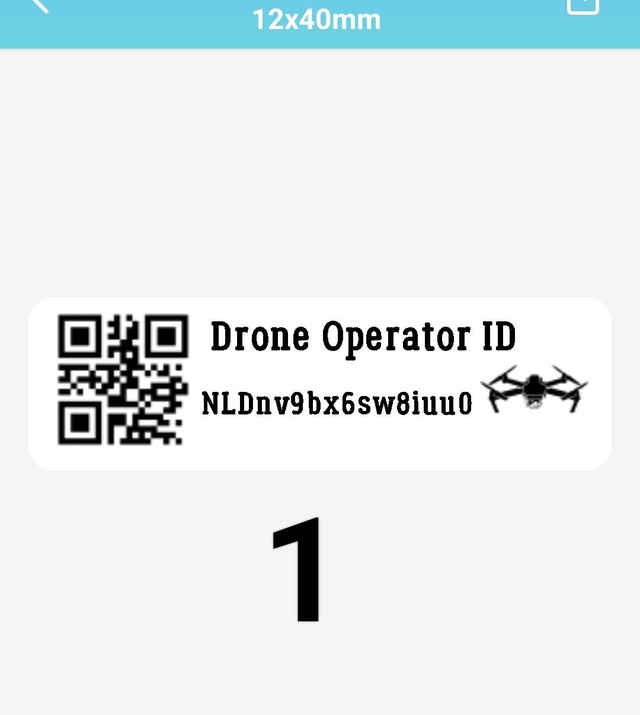Drone pas met NFC + 3 Drone Tag stickers