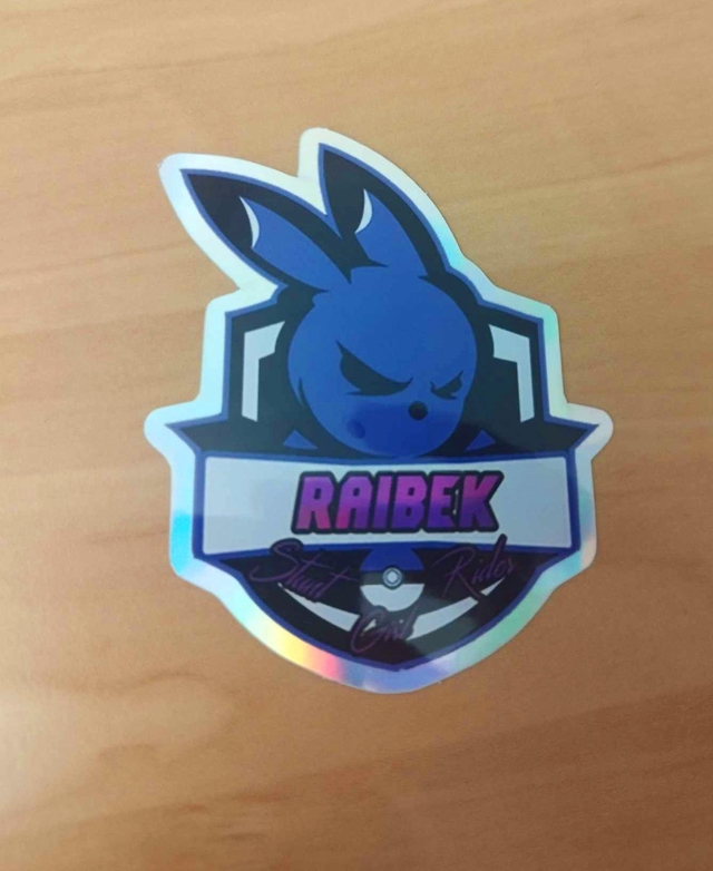Sticker olographique logo Raibek