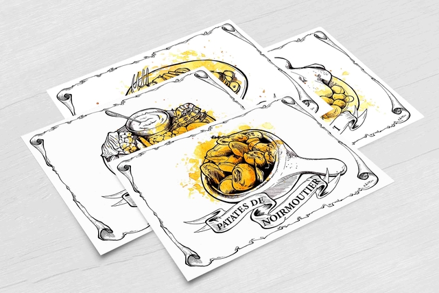 Lot de 4 Mini Affiches gastronomiques