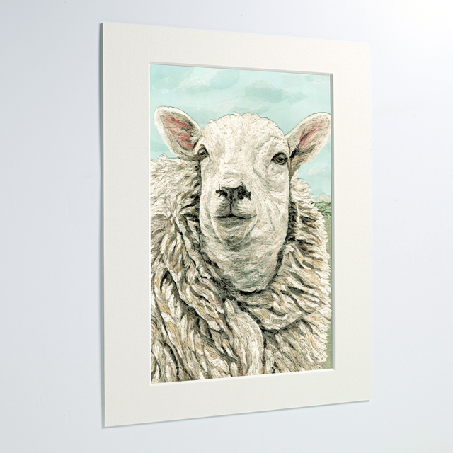 Sheila the Sheep Mounted Art Print