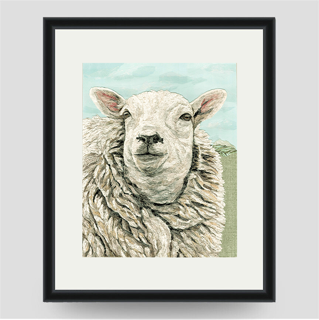 Sheila the Sheep Mounted Art Print