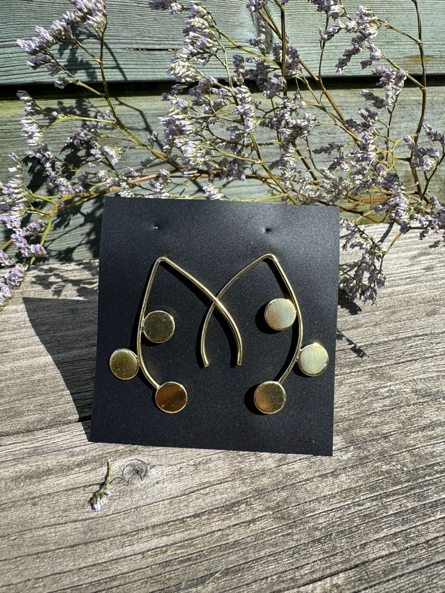 Large earrings - brass