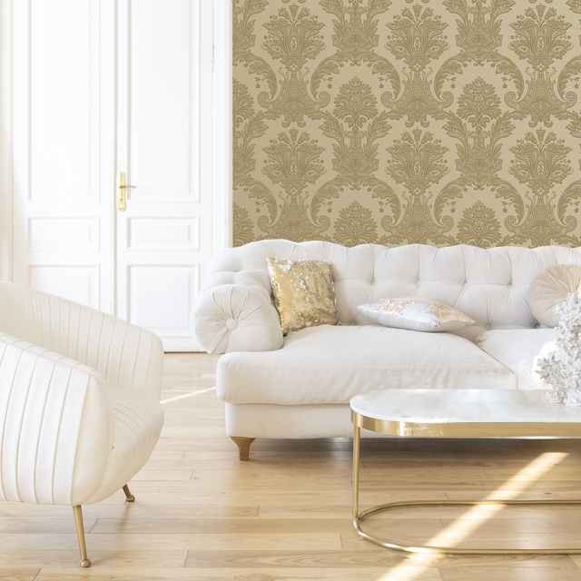Amara Damask Gold Belgravia 7397