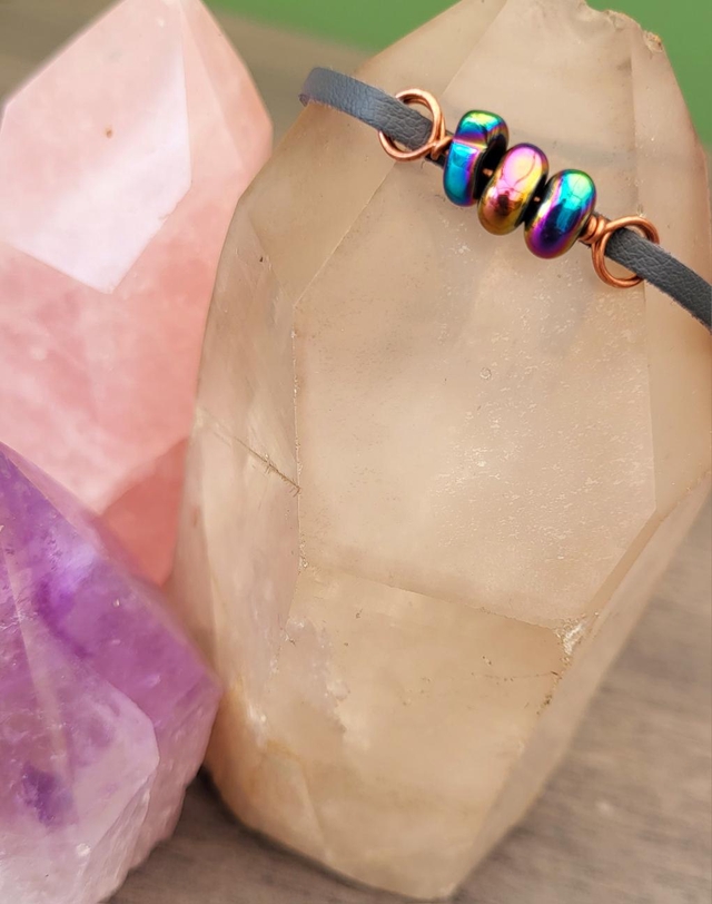 Bracelet/Anklet - Rainbow hematite