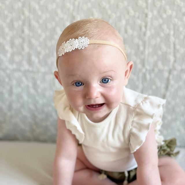 Nylon bandje - Witte Madelief