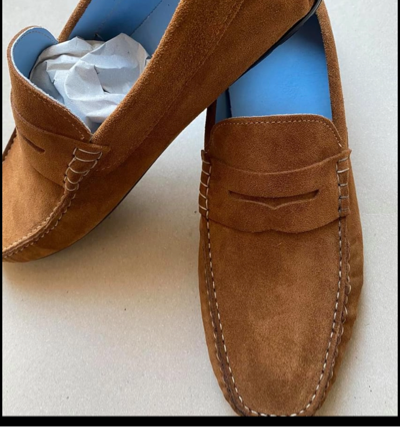 Mocassino In Camoscio Color tabacco