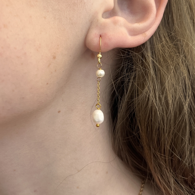 Boucles d'oreilles 2 perles