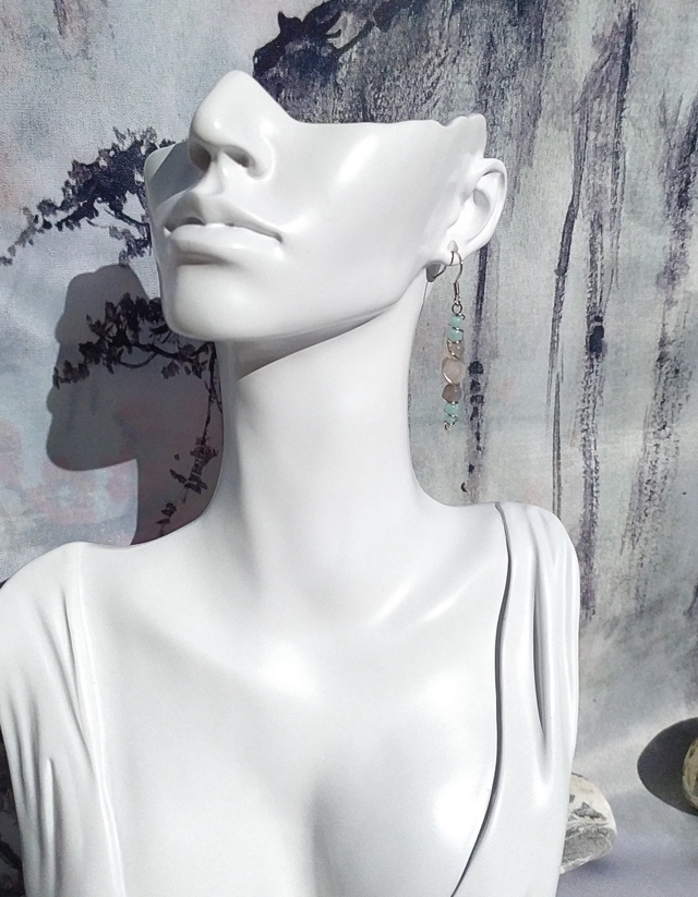 Boucles d'oreilles 'sérénité' - inox et agate