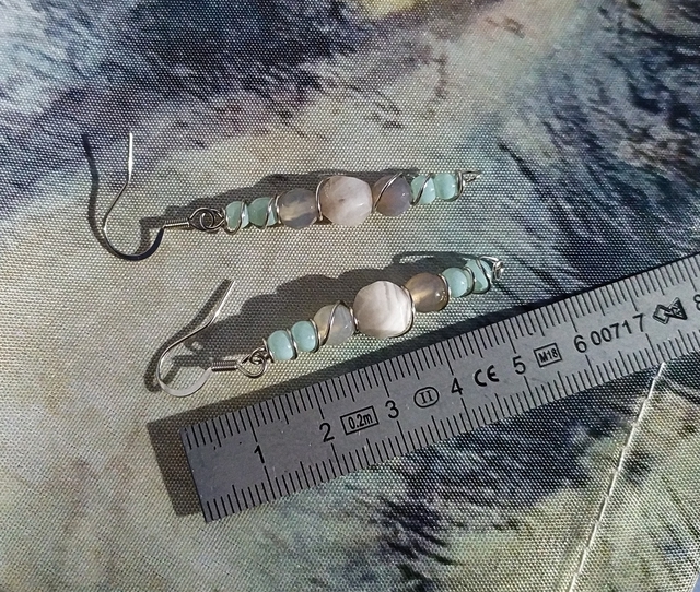 Boucles d'oreilles 'sérénité' - inox et agate