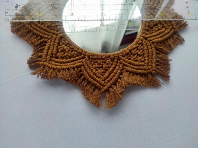 Miroir macramé 30 cm couleur chocolat