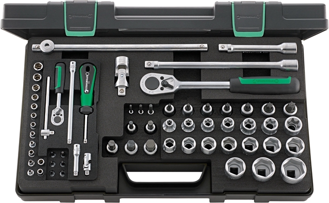 Steckschlüssel-Garnitur  86TX   1/2 + 1/4 zoll  63 TLG 