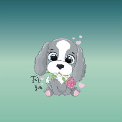 Jersey Panel 40x40cm Hund 