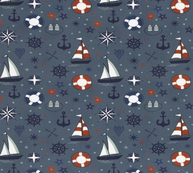  Jersey Stoff 0,5m Maritim blau