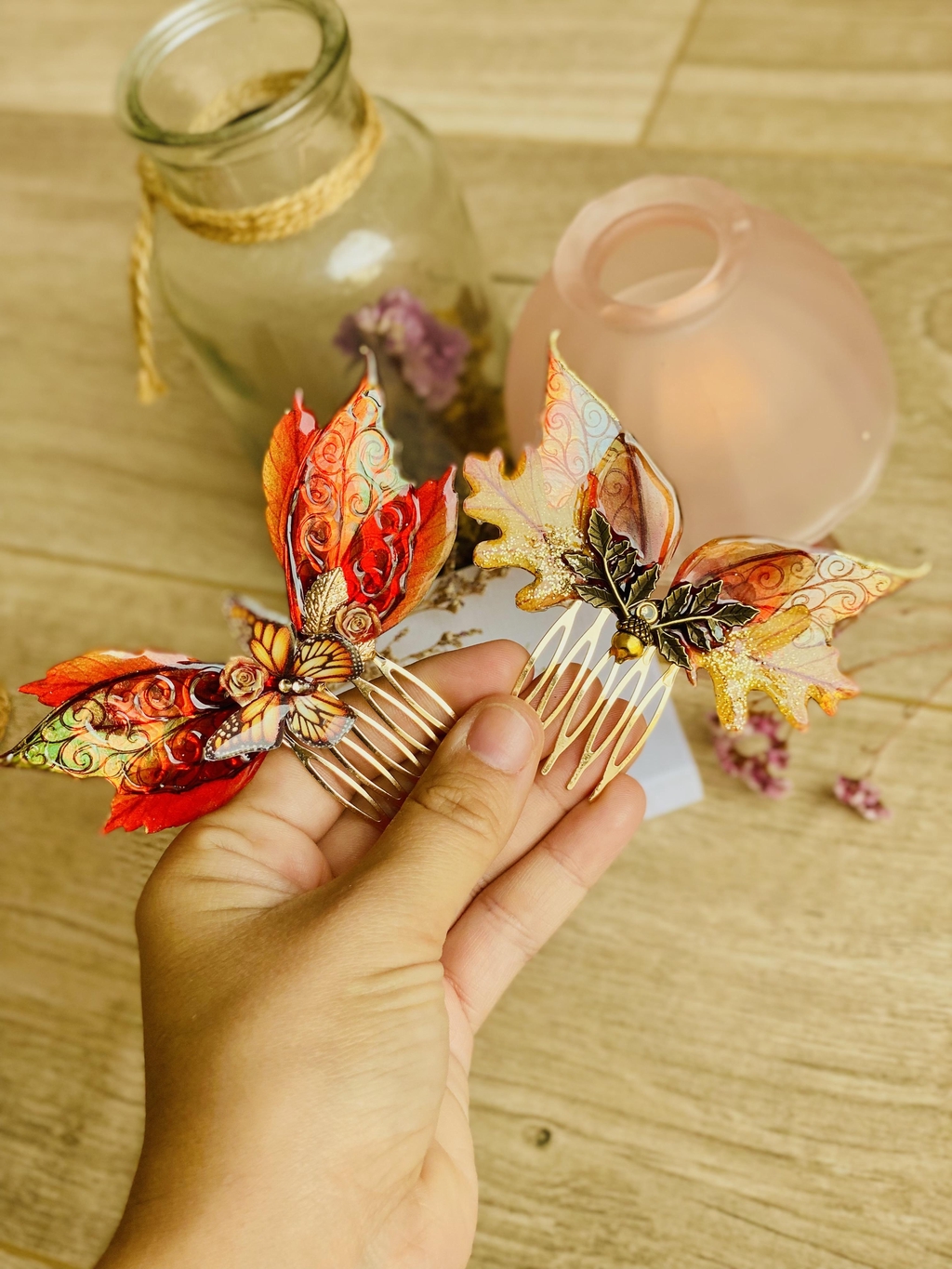 Accessoire cheveux féeriques, ailes de fees 