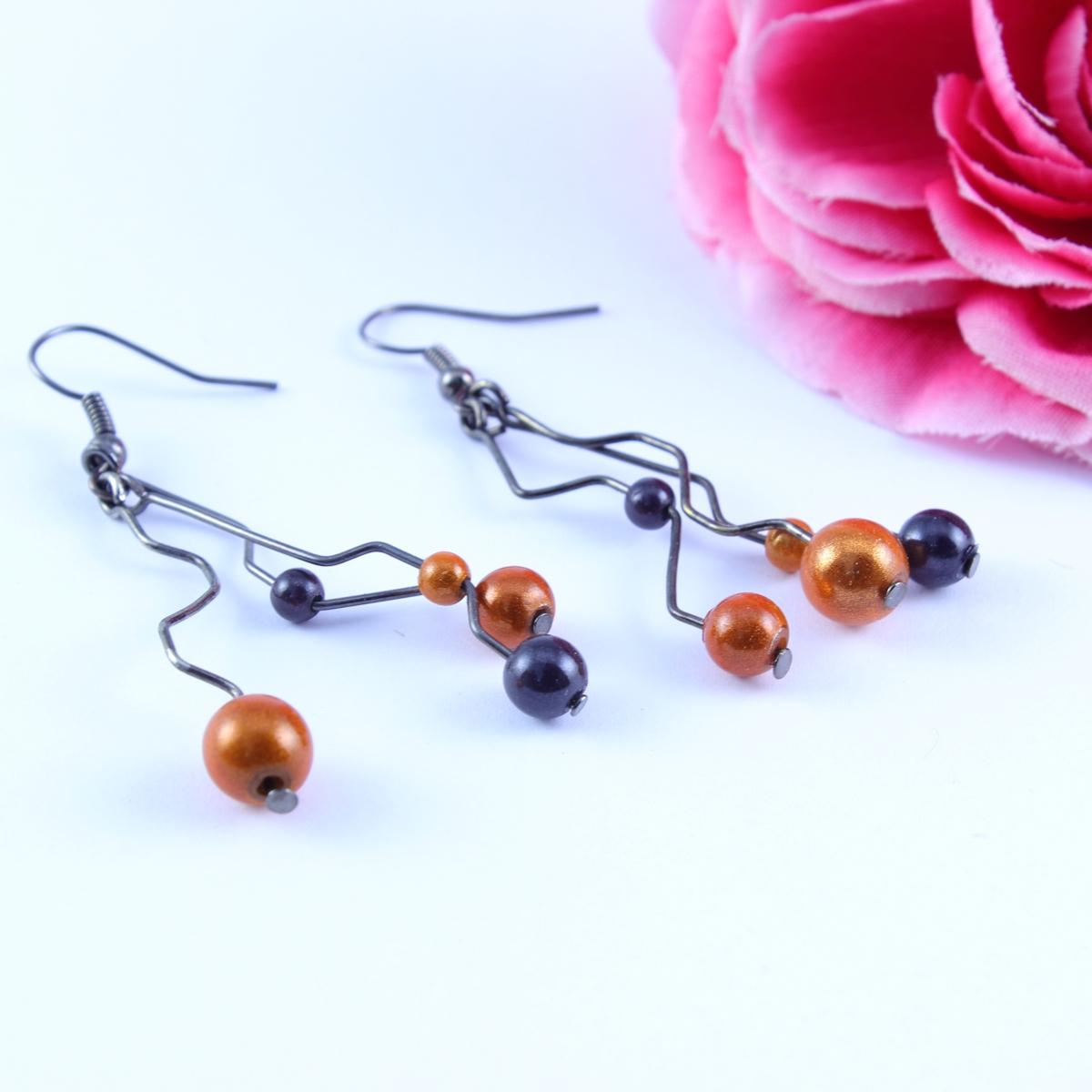 boucles d'oreilles en perles de cristal Swarovski, perles de verre, Murano, fil aluminium