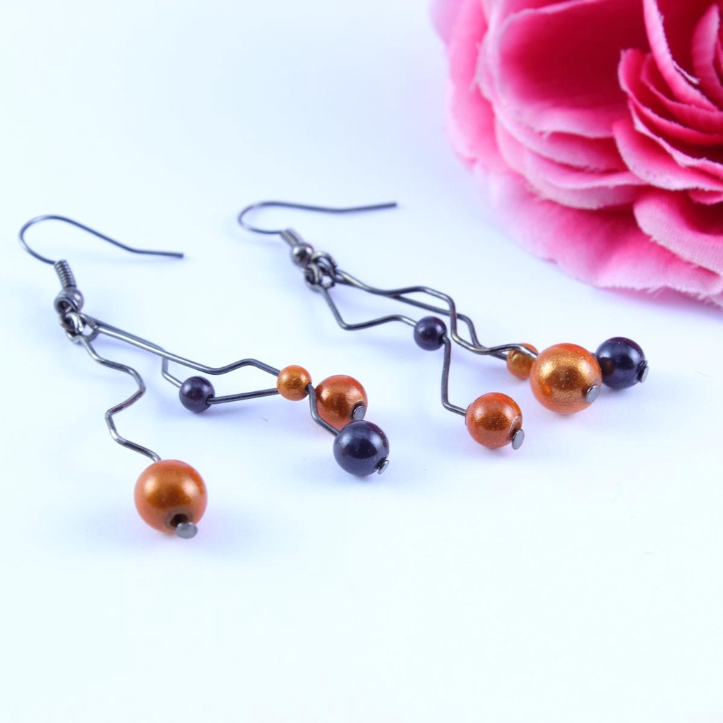 boucles d'oreilles en perles de cristal Swarovski, perles de verre, Murano, fil aluminium