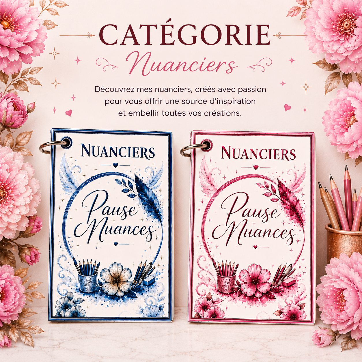 Nuanciers artisanaux – Références couleurs pour feutres et crayons