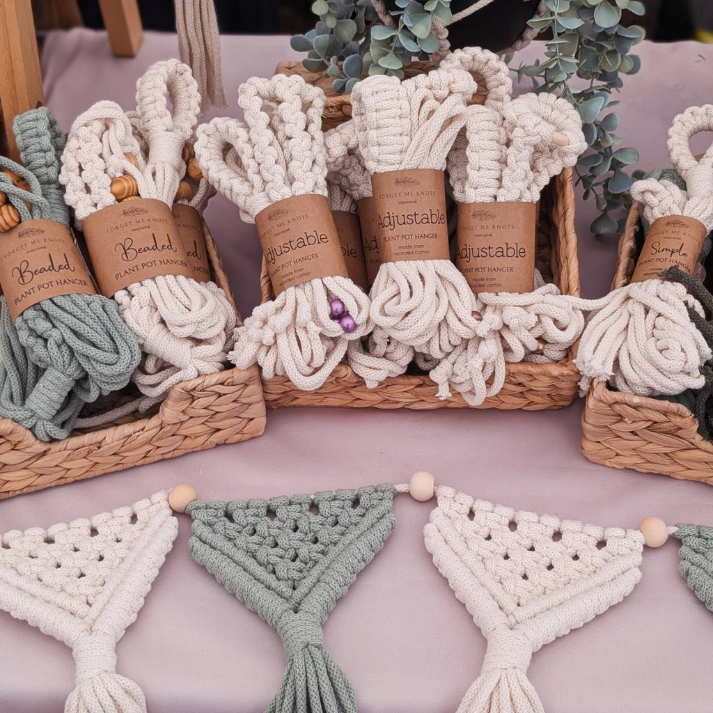Handmade macramé plant hanger and home decor by Forget Me Knots