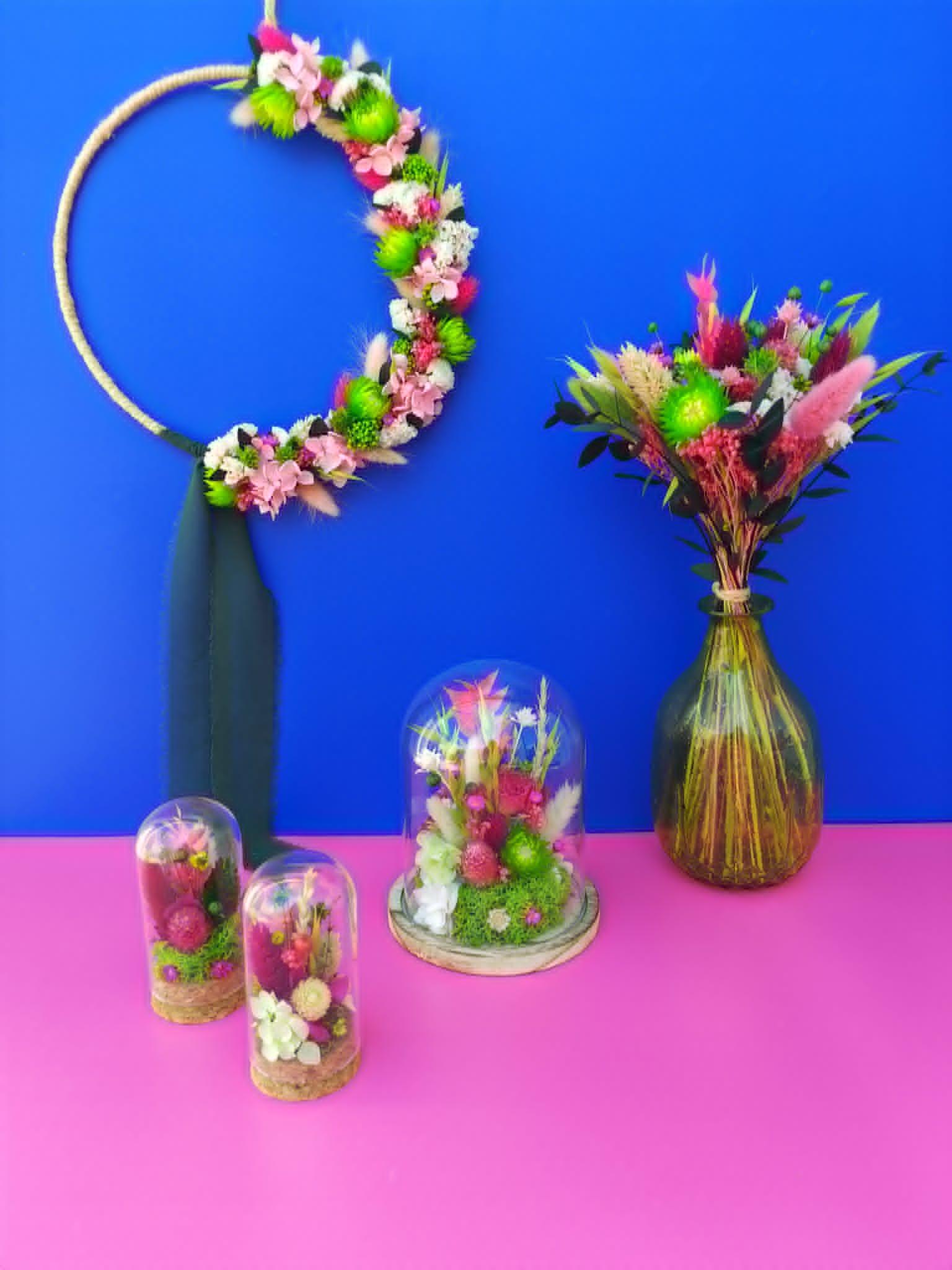 Créations florales et artisanales en fleurs séchées pour décorer son intérieur