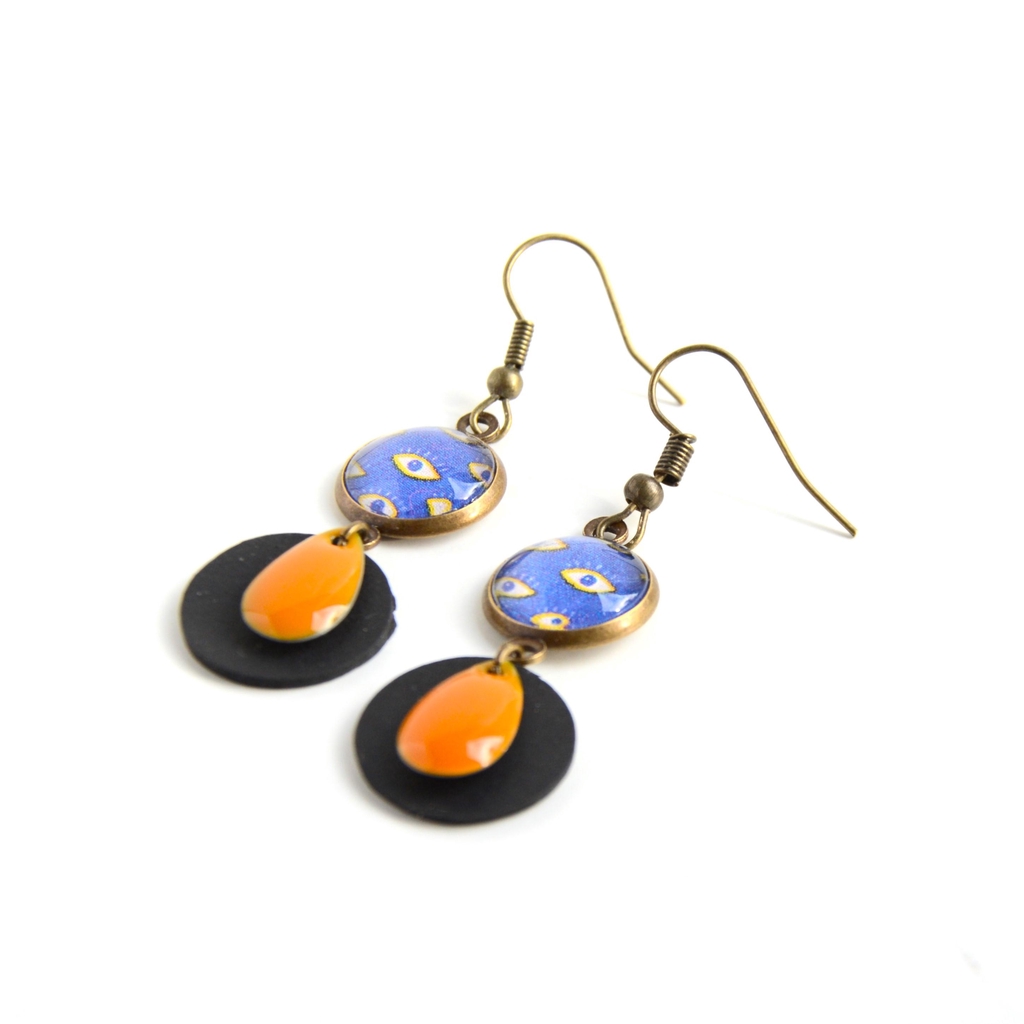 Boucles Cabochons - Papier & Chambre à air valorisés