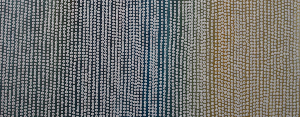 Tableau contemporain abstrait bleu réalisé à la main par l’artiste Heike Röttger