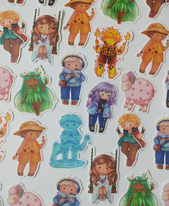 Stickers en Vinyle personnages mignon les Fantaisies d'Ahély