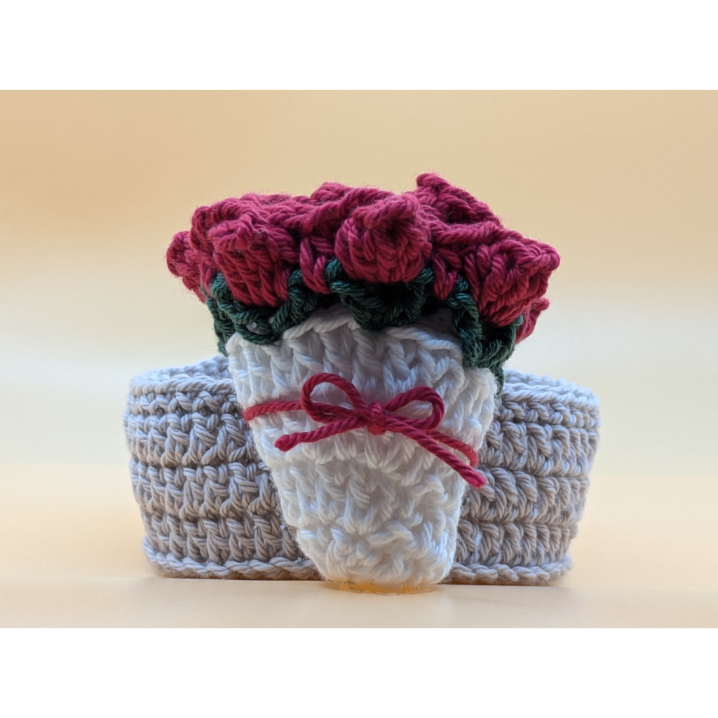 Crocheted Flower Bouquet Coasters set of four