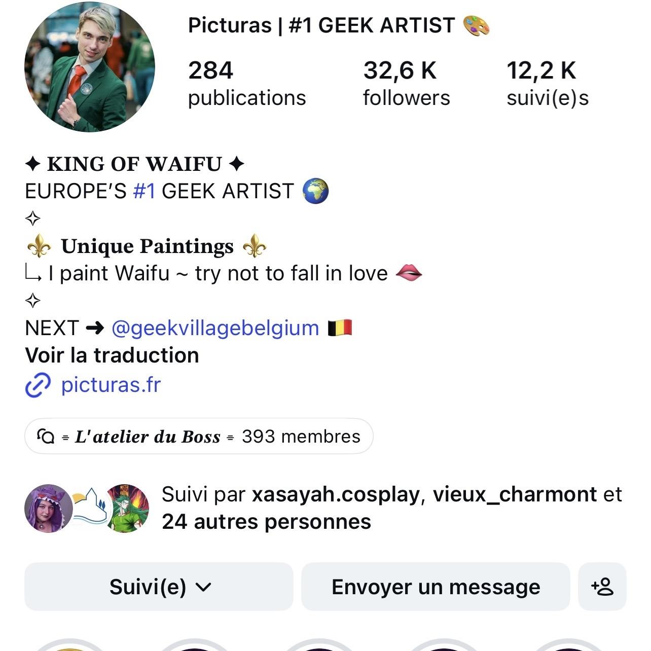 Screenshot of the page Instagram of Picturas