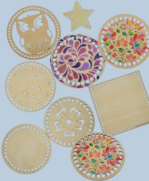 fond en bois pré percé de forme ronde, carrer, en étoile, en cœur, customisé ou pas