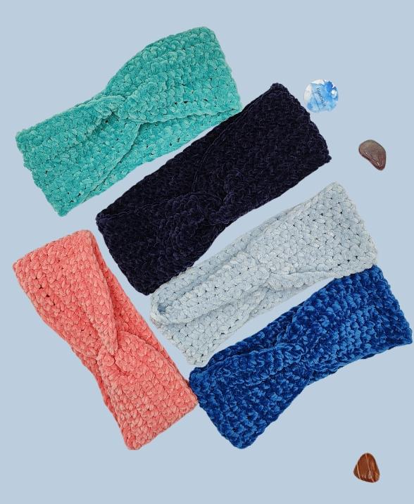 Accessoires pour l'hivers, bandeau de tête, cache oreilles et autres accessoires au crochet