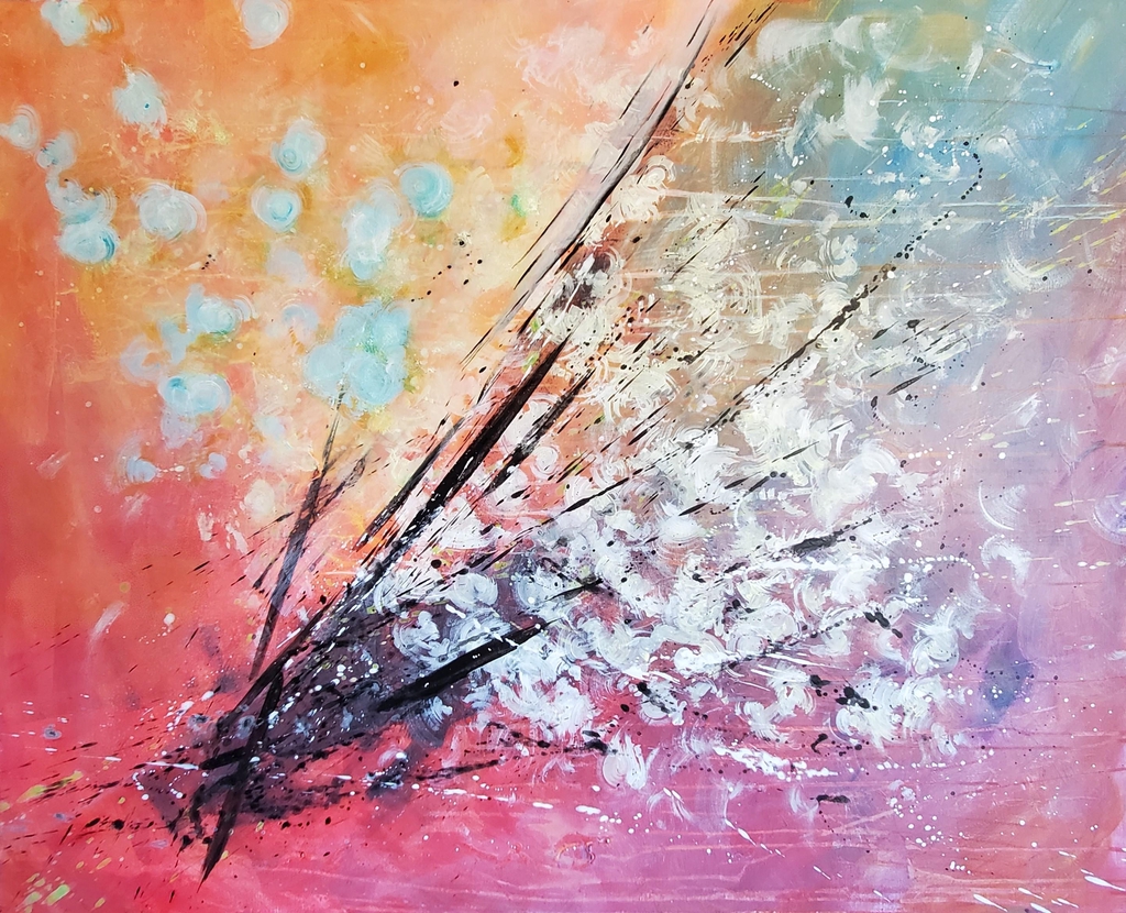 Peintures originales abstraites acrylique sur toile bois carton entoilé papier