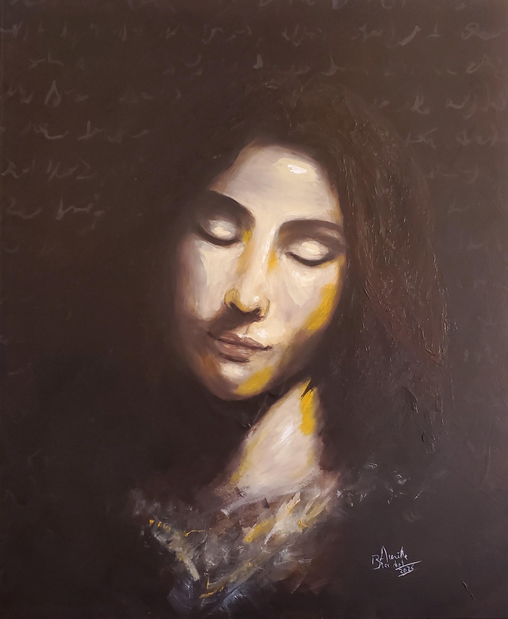 Peintures originales portraits homme femme enfant acrylique sur toile aquarelle 