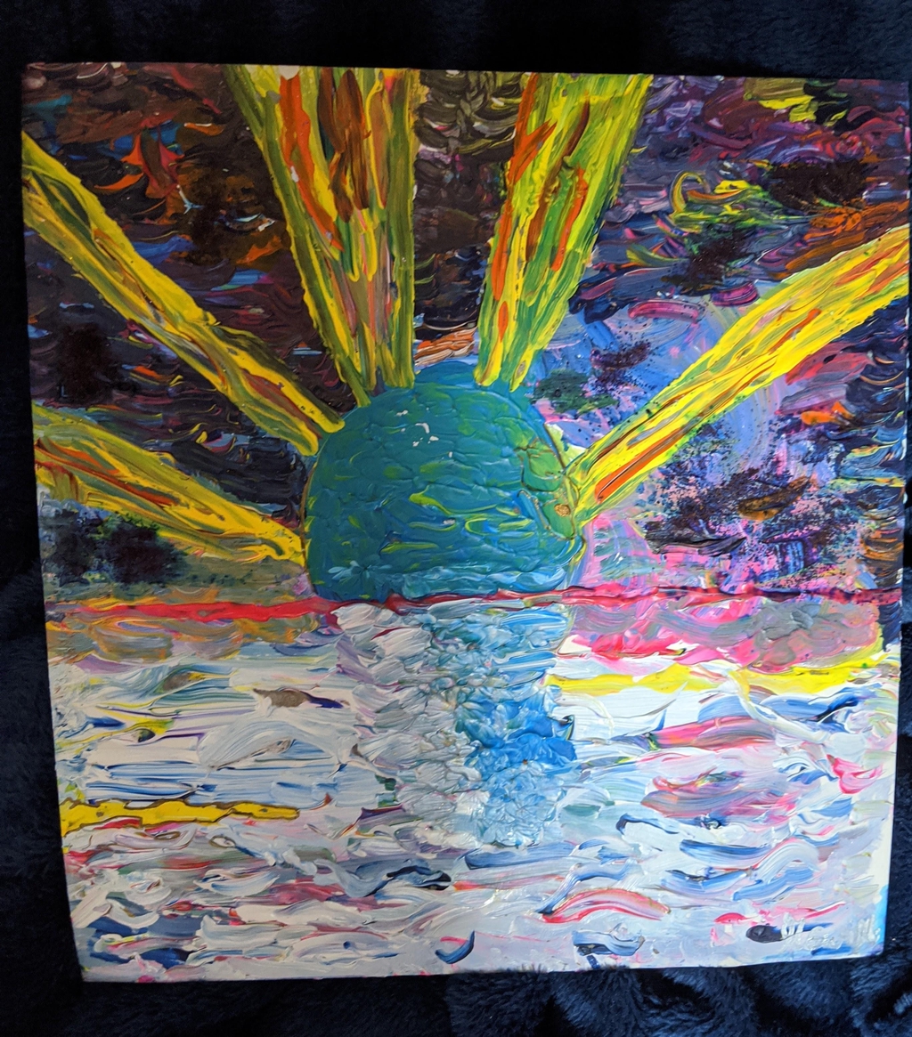 Wild abstract sunset landscape by heisi swift 