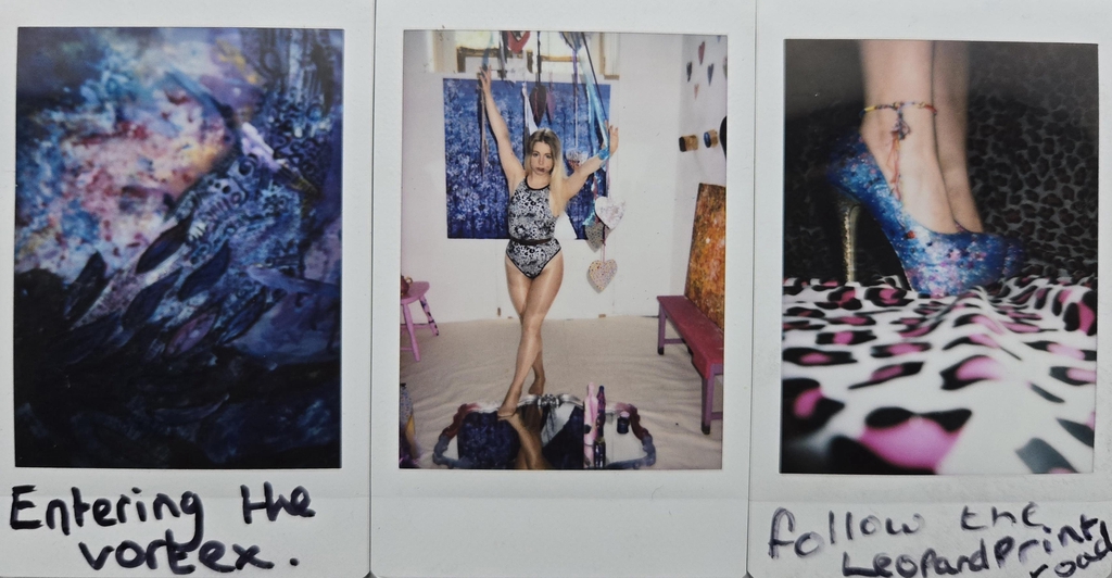 The yorkshire contemporary artist Heidi swift performing a ritual at University Campus Barnsley.