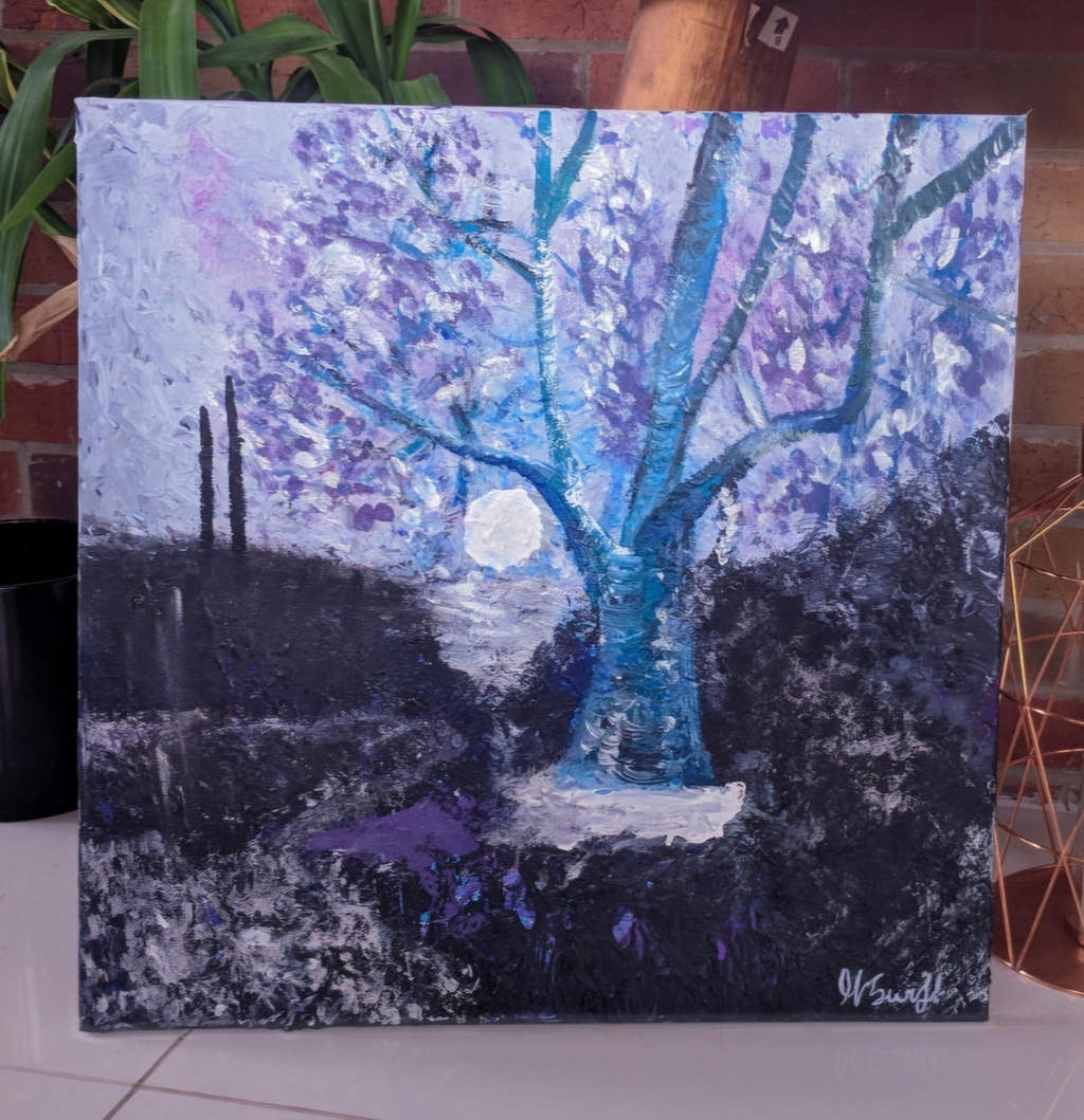 Lone tree landscape surreal art abstract by heidi swift 