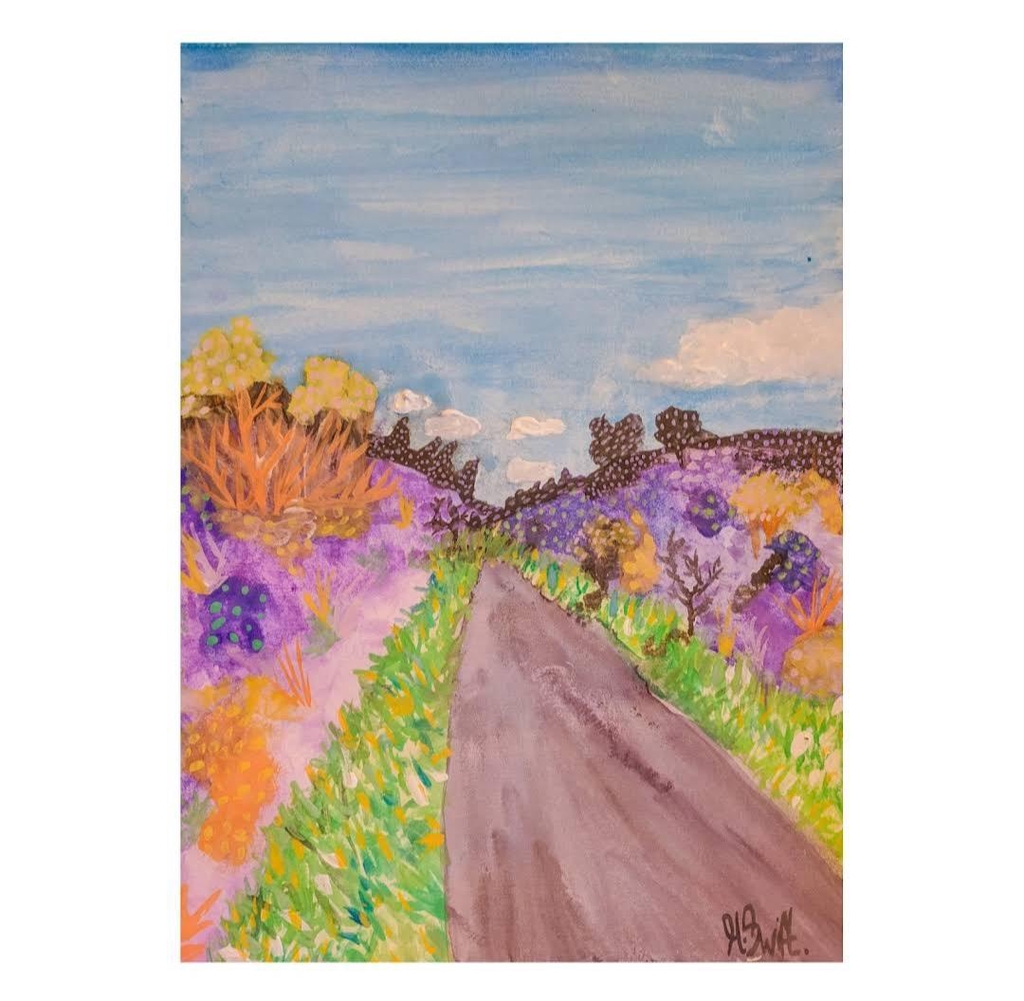 Dreamy abstract expressionist landscape