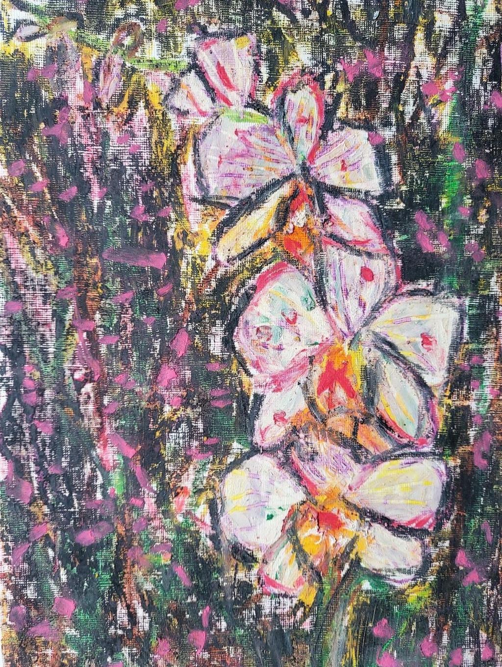 Peace lillies abstract drawing 