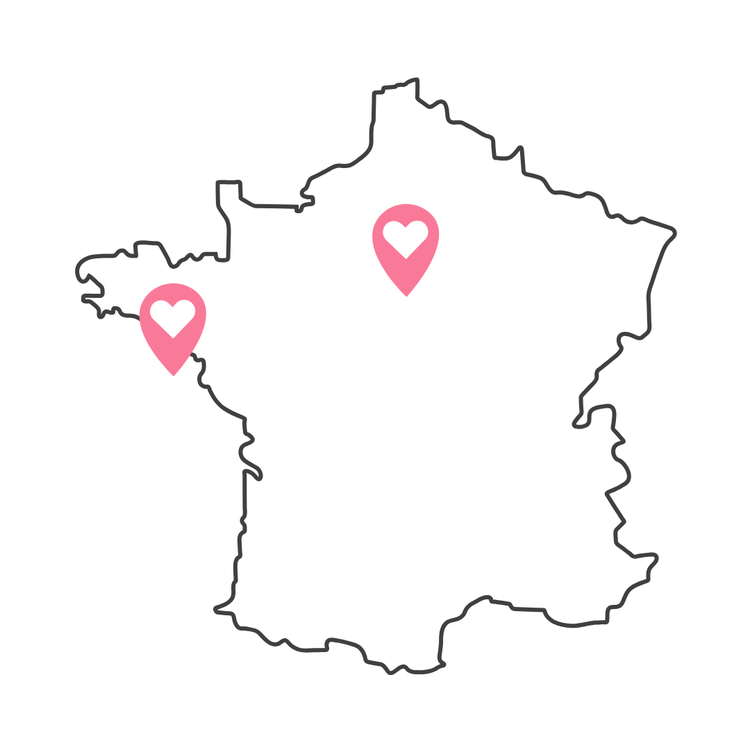 Localisation de mes stages de micro-macramé : Ile de France, Bretagne et Vendée