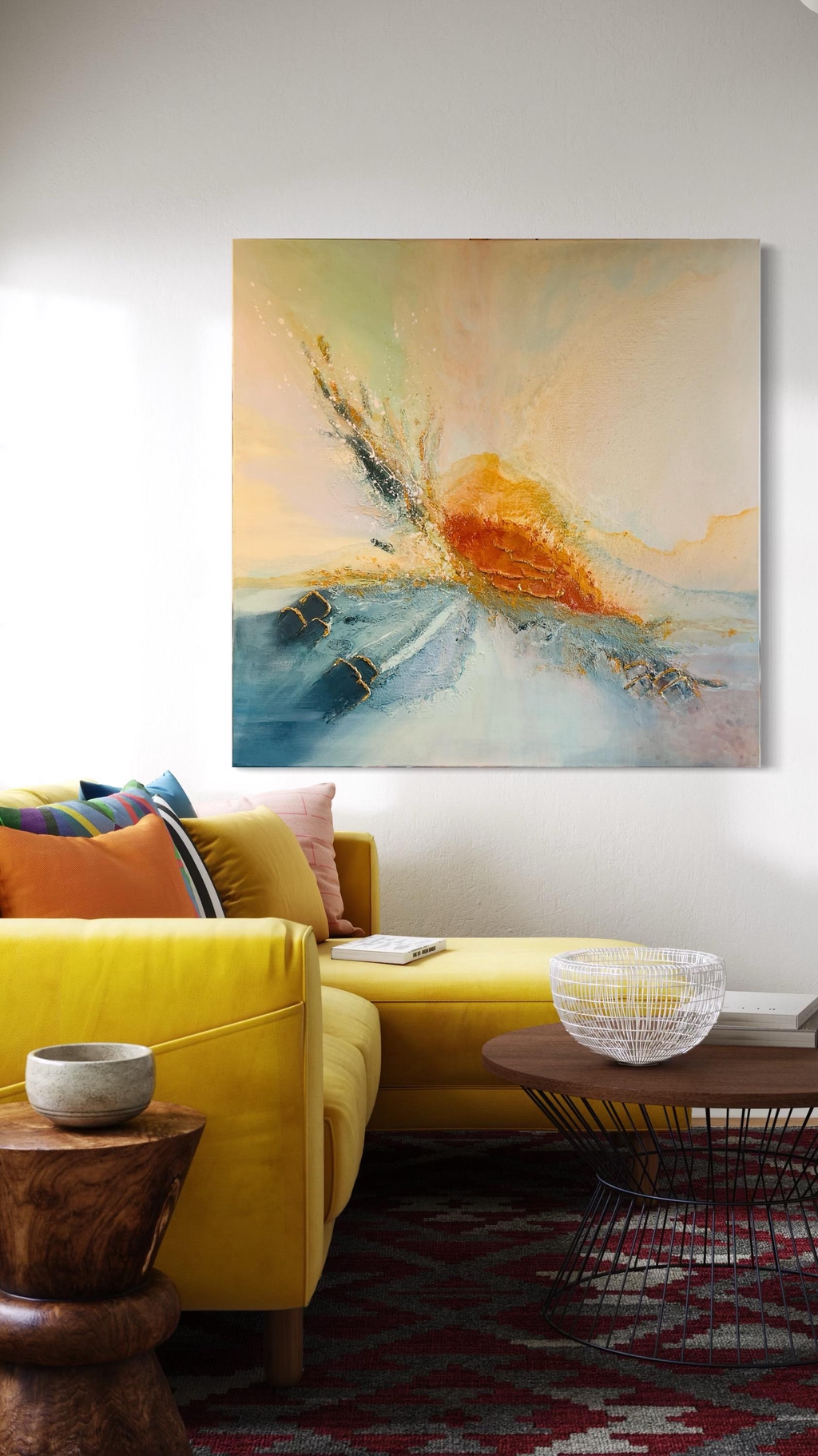 toile abstrait grand format . artiste peintre - abstrait contemporain - oeuvre unique prête à l'achat - oeuvre sur-mesure - texture et feuille d'or 