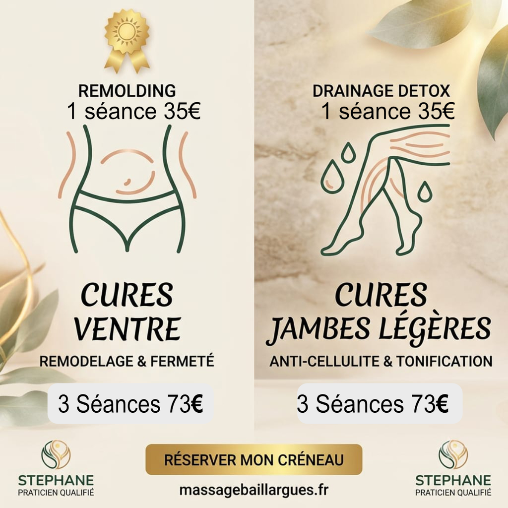 Cure Détox et jambes légères à 5 Mn de Mauguio et Castries
Stéphane vous accueille à Baillargues
