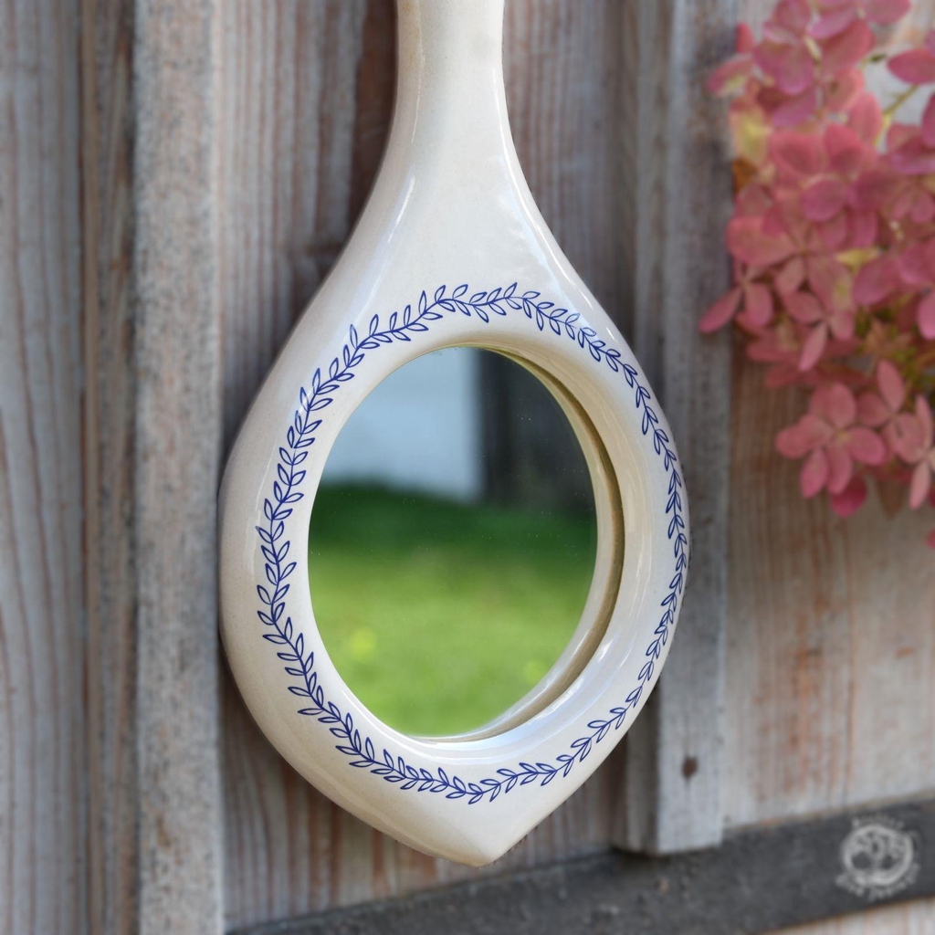 Keramické zrcátko s autorským dekorem