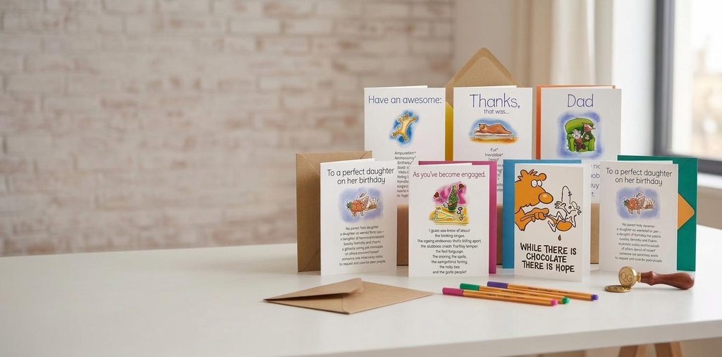 Humerous and quirky greeting cards