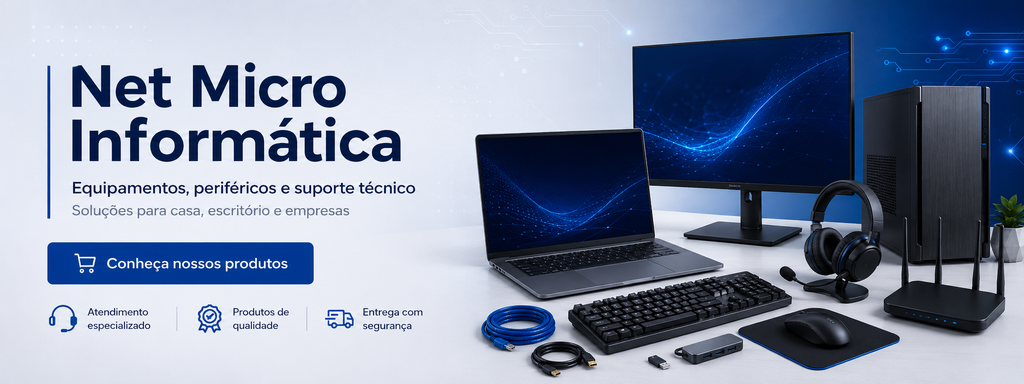 Banner da Net Micro Informática com produtos e serviços de informática
