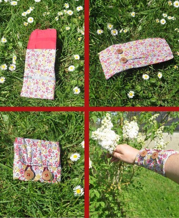 Porte-monnaie bracelet artisanal – création textile upcyclée à porter au poignet, idéale pour l’essentiel comme la carte-bleue-CB ou à le glisser dans le sac à main - Création unique et écoresponsable, fait main - Momo la Débrouille